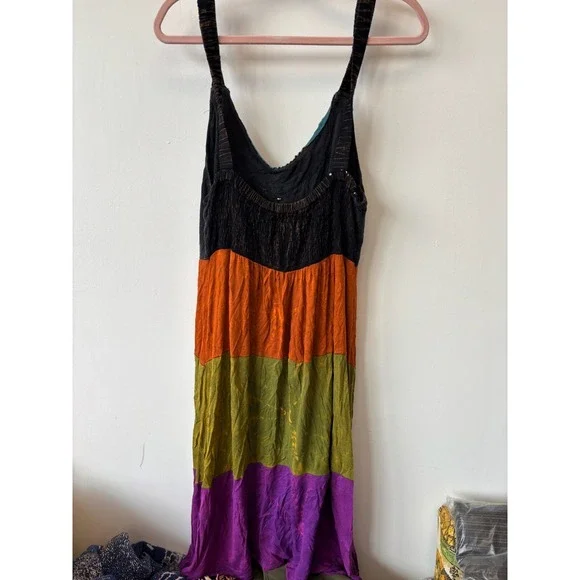 Rising International Sleeveless Nepal Dress Viscose Bohemian Hippie Festival XL - Picture 2 of 5